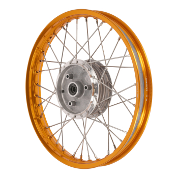 Speichenrad, Alufelge 1,50x16 (Orange), Simson S50, S51, S53, KR50, KR51, SR4-1, SR4-2, SR4-3, SR4-4